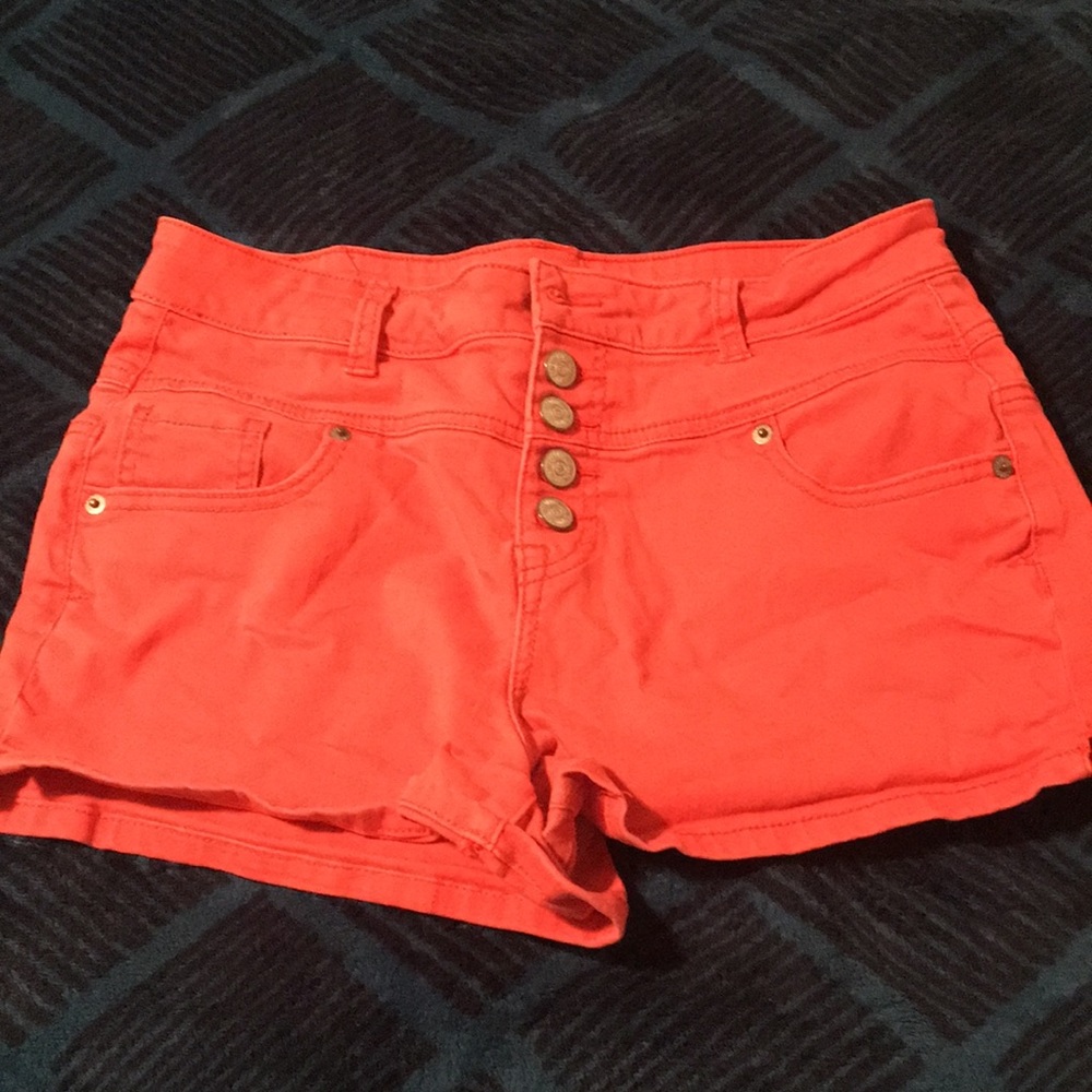 Orange high rise shorts